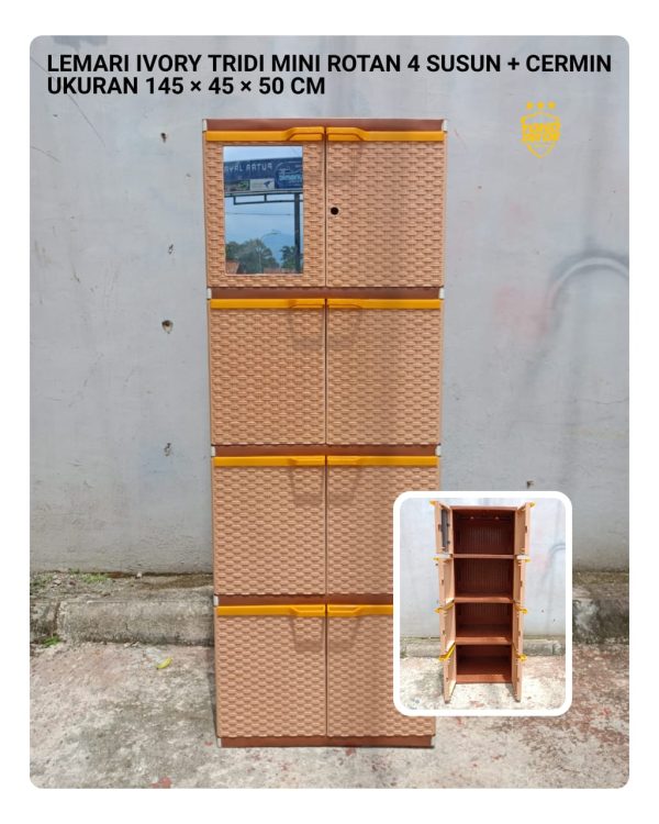 IVORY MINI RATTAN 4 SUSUN